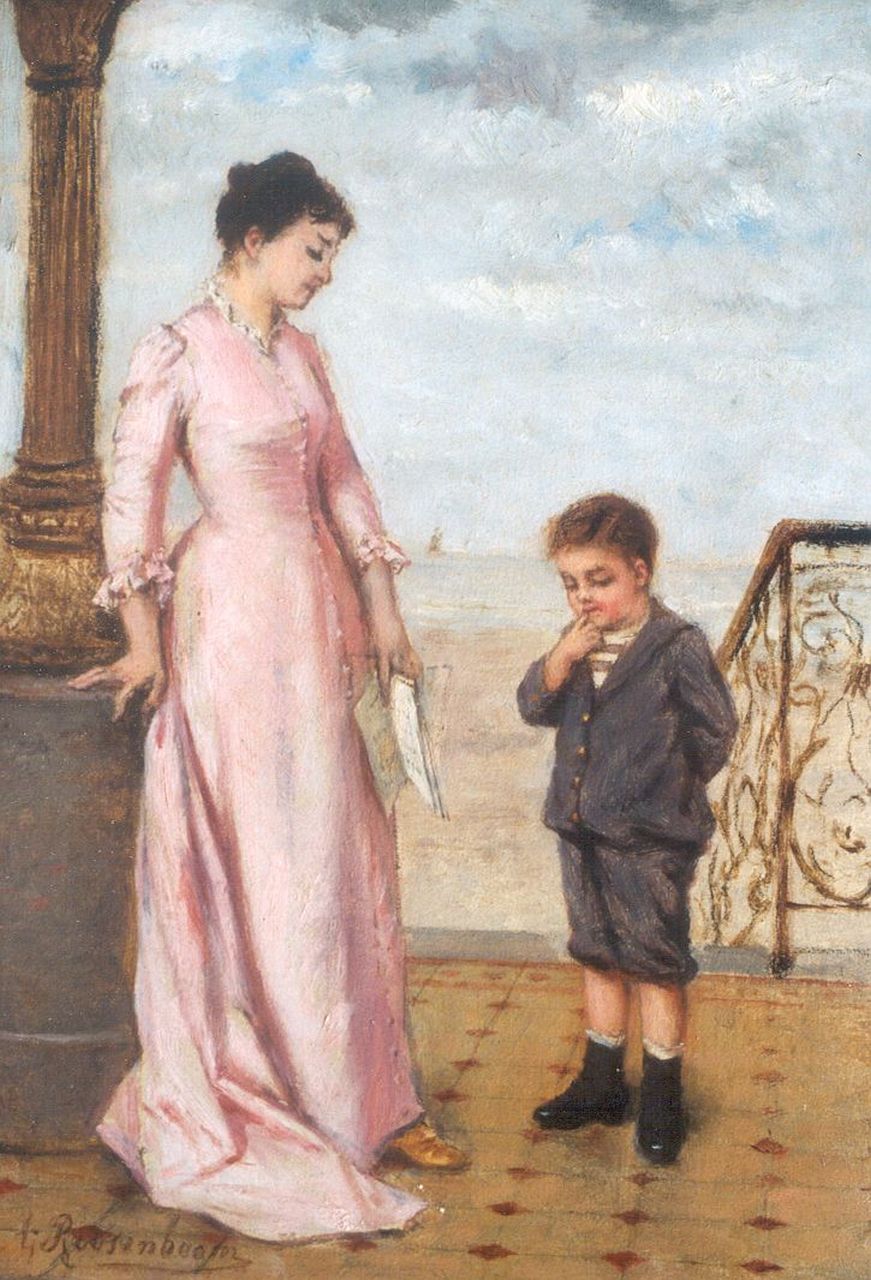 Roosenboom A.  | Albert Roosenboom, De reprimande, olieverf op paneel 30,0 x 21,8 cm, gesigneerd linksonder