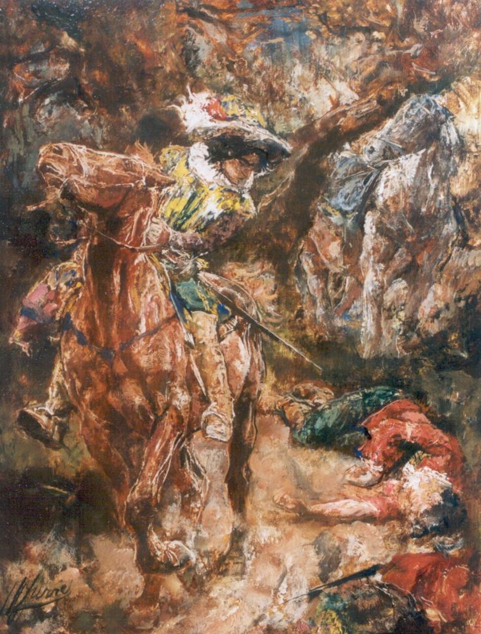 Jurres J.H.  | Johannes Hendricus Jurres, Scène uit Gilblat, olieverf op paneel 28,5 x 21,8 cm, gesigneerd linksonder
