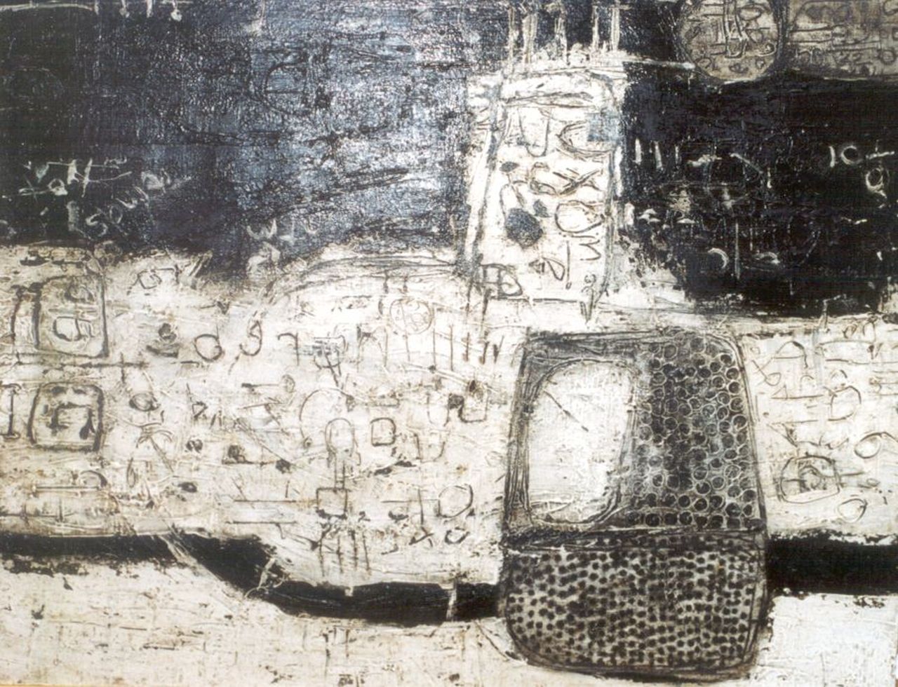 Forrester J.  | John Forrester, Mark Black Two, olieverf op doek 92,2 x 73,2 cm, gesigneerd verso en verso gedateerd 1961