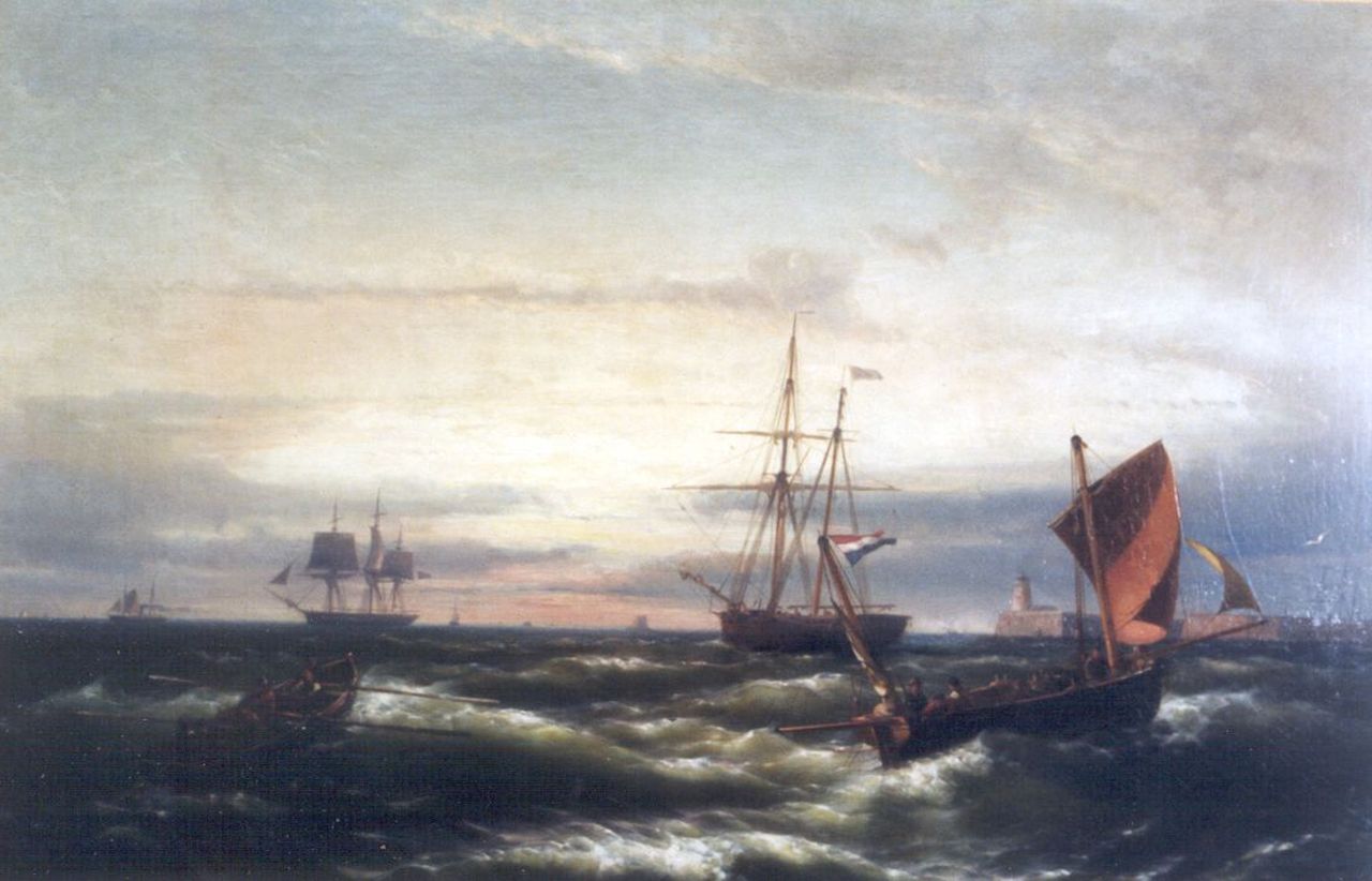 Koekkoek jr. H.  | Hermanus Koekkoek jr., Op stormachtige zee, olieverf op doek 58,4 x 91,7 cm, gesigneerd rechtsonder