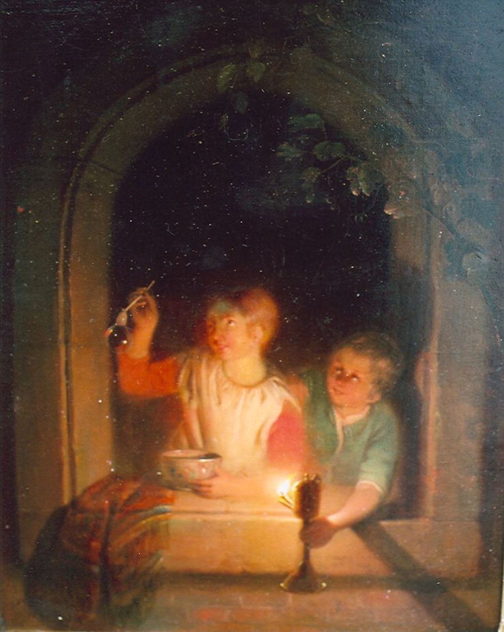 Grootvelt J.H. van | Jan Hendrik van Grootvelt, Bellen blazen, olieverf op paneel 22,9 x 17,9 cm, gesigneerd linksonder en gedateerd 1845