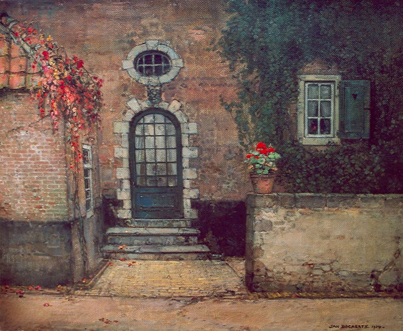 Bogaerts J.J.M. | Johannes Jacobus Maria 'Jan' Bogaerts, Gezicht op een huis, olieverf op doek 40,6 x 50,5 cm, gesigneerd rechtsonder en gedateerd 1934 Bogaerts J.J.M. | Johannes Jacobus Maria 'Jan' Bogaerts, Gezicht op een huis, olieverf op doek 40,6 x 50,5 cm, gesigneerd rechtsonder en gedateerd 1934