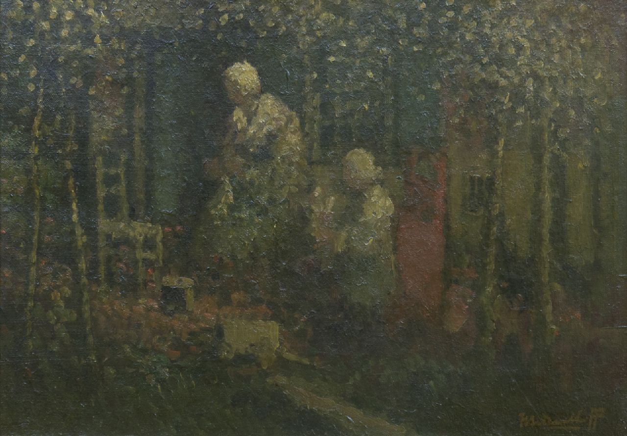 Daalhoff H.A. van | Hermanus Antonius 'Henri' van Daalhoff | Schilderijen te koop aangeboden | Pinkstermorgen, olieverf op doek 25,4 x 35,5 cm, gesigneerd rechtsonder