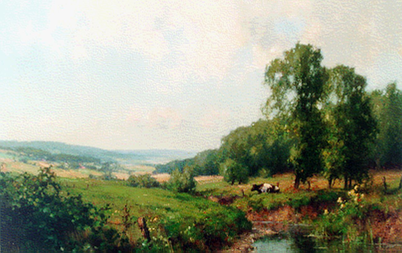 Holtrup J.  | Jan Holtrup, De Geul Zuid Limburg, olieverf op doek 40,0 x 60,0 cm, gesigneerd rechtsonder
