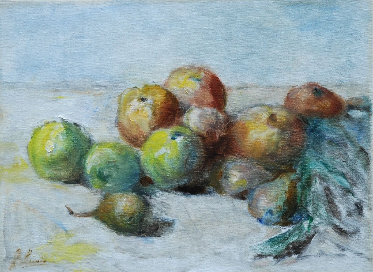 Surie J.  | Jacoba 'Coba' Surie, Fruitstilleven, olieverf op doek 30,4 x 40,5 cm, gesigneerd linksonder