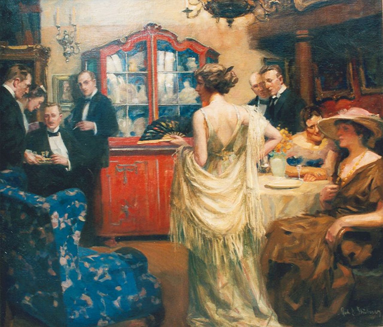 Stübner R.E.  | Robert Emil Stübner, Cocktail Party, olieverf op doek 120,0 x 140,0 cm, gesigneerd rechtsonder