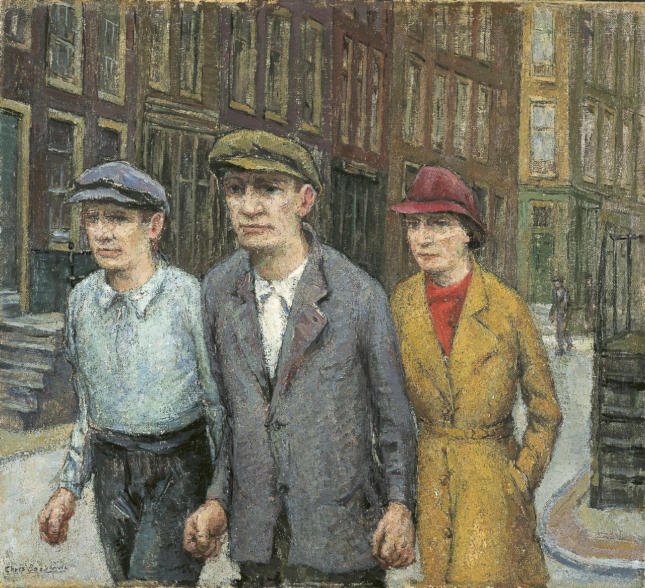 Beekman C.H.  | Christiaan Hendrik 'Chris' Beekman, Op weg naar de demonstratie, olieverf op doek 45,0 x 50,0 cm, gesigneerd linksonder en te dateren ca. 1934