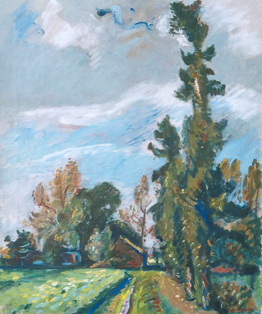 Wiegers J.  | Jan Wiegers, Landschap Veluwe, olieverf op doek 61,4 x 50,5 cm, gesigneerd rechtsonder en gedateerd '41
