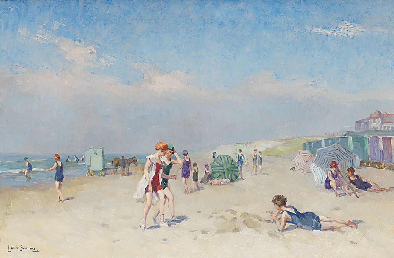Soonius L.  | Lodewijk 'Louis' Soonius, Aan het strand, olieverf op doek 40,6 x 61,0 cm, gesigneerd linksonder