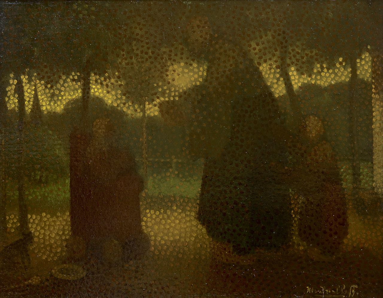 Daalhoff H.A. van | Hermanus Antonius 'Henri' van Daalhoff, Middaghapje, olieverf op paneel 21,5 x 27,5 cm, gesigneerd rechtsonder en te dateren ca. 1910-1920