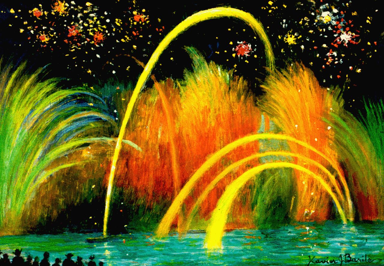 Barile X.J.  | Xavier J. Barile, Feest New York, olieverf op schilderskarton 25,2 x 35,3 cm, gesigneerd rechtsonder