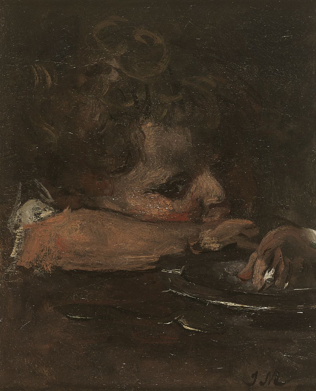 Maris J.H.  | Jacobus Hendricus 'Jacob' Maris, Kinderportret, olieverf op doek 35,2 x 28,4 cm, gesigneerd rechtsonder met initialen