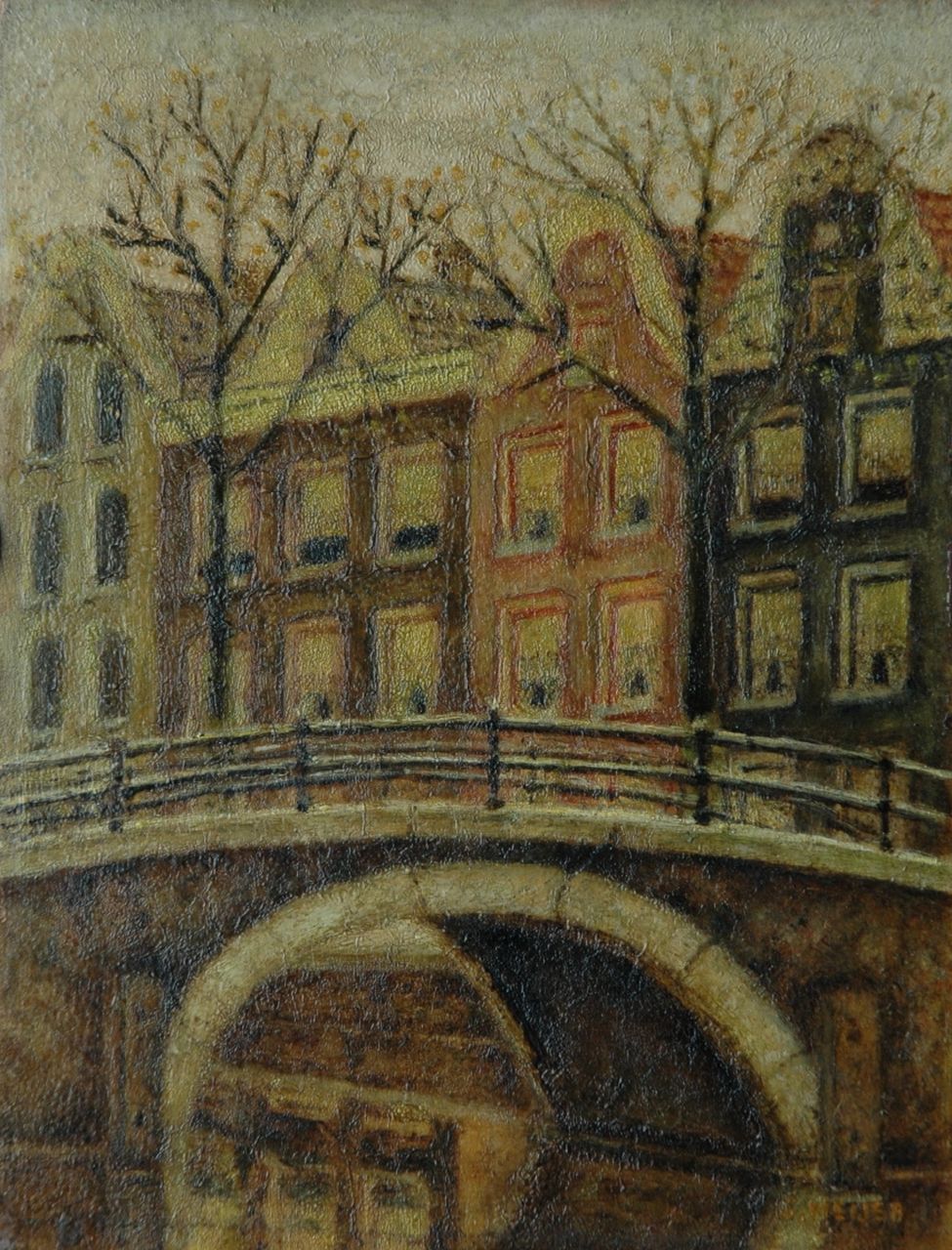 Meijer S.  | Salomon 'Sal' Meijer, Amsterdams grachtje, olieverf op paneel 20,6 x 15,7 cm, gesigneerd rechtsonder