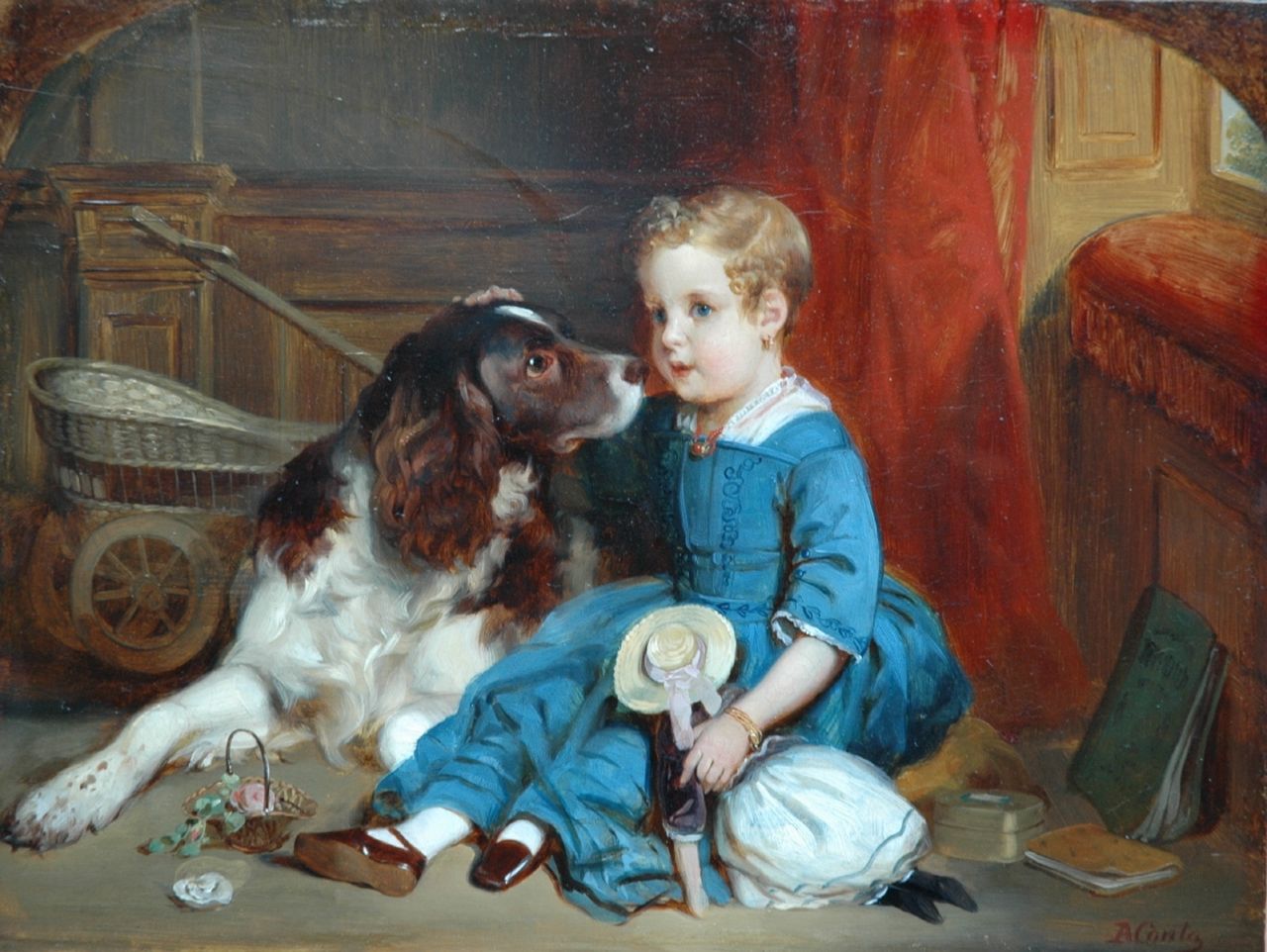 Canta J.A.  | Johannes Antonius Canta, De beste maatjes, olieverf op paneel 26,0 x 34,3 cm, gesigneerd rechtsonder