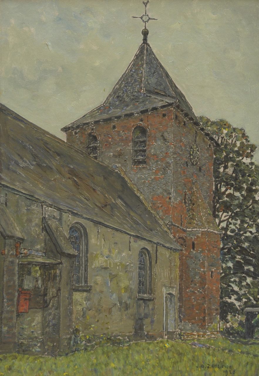 Zandleven J.A.  | Jan Adam Zandleven, Kerkje te Kootwijk, olieverf op doek 61,2 x 43,8 cm, gesigneerd rechtsonder en gedateerd 1920