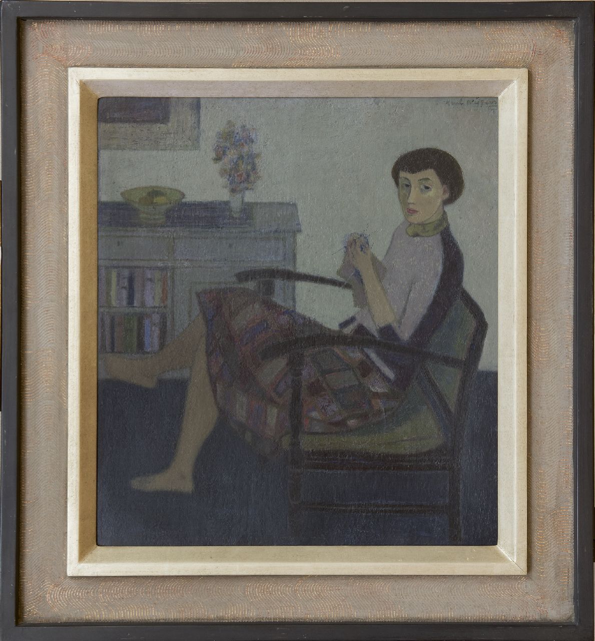 Wiggers K.H.  | 'Karel' Hendrik Wiggers, Breiende vrouw, olieverf op board 50,3 x 44,8 cm, gesigneerd rechtsboven