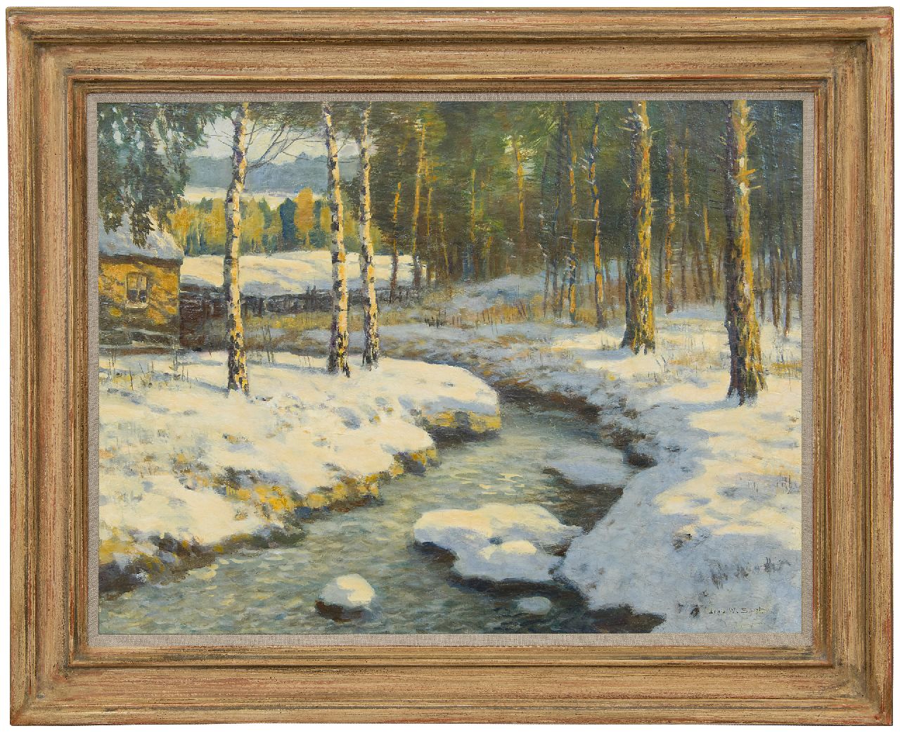 Soest L.W. van | 'Louis' Willem van Soest | Schilderijen te koop aangeboden | Morgenstond in de winter, olieverf op doek 60,3 x 80,4 cm, gesigneerd rechtsonder