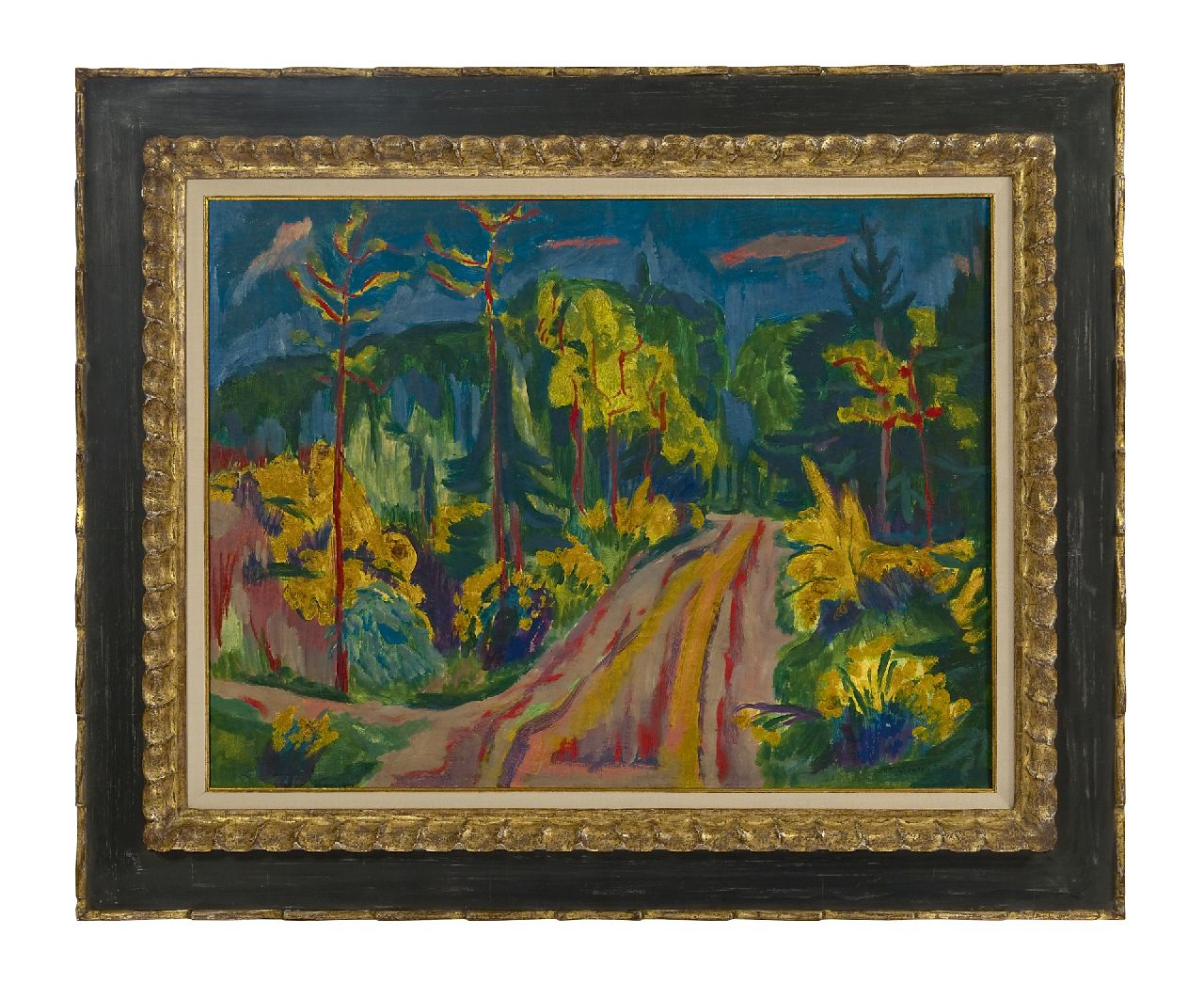 Wiegers J.  | Jan Wiegers, Landschap in de bergen, wasverf op doek 52,2 x 68,3 cm, gesigneerd rechtsonder en gedateerd '27