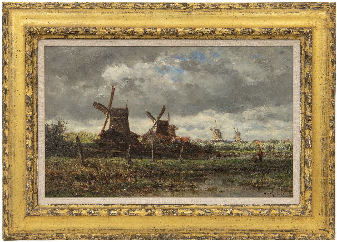 Roelofs W. | Willem Roelofs, Zaagmolens langs de Noordendijk bij Dordrecht., olieverf op paneel 28,7 x 47,6 cm, gesigneerd rechtsonder en te dateren ca. 1872-1875 Roelofs W. | Willem Roelofs, Zaagmolens langs de Noordendijk bij Dordrecht., olieverf op paneel 28,7 x 47,6 cm, gesigneerd rechtsonder en te dateren ca. 1872-1875