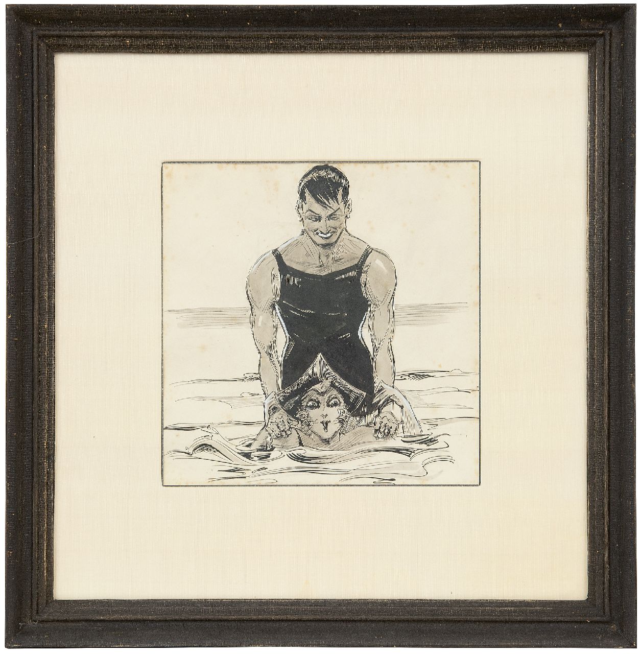 Jung C.H.  | Carel Hendrik 'Carlo' Jung | Aquarellen en tekeningen te koop aangeboden | De doop (niet te koop), Oost-Indische inkt op papier 25,0 x 23,0 cm