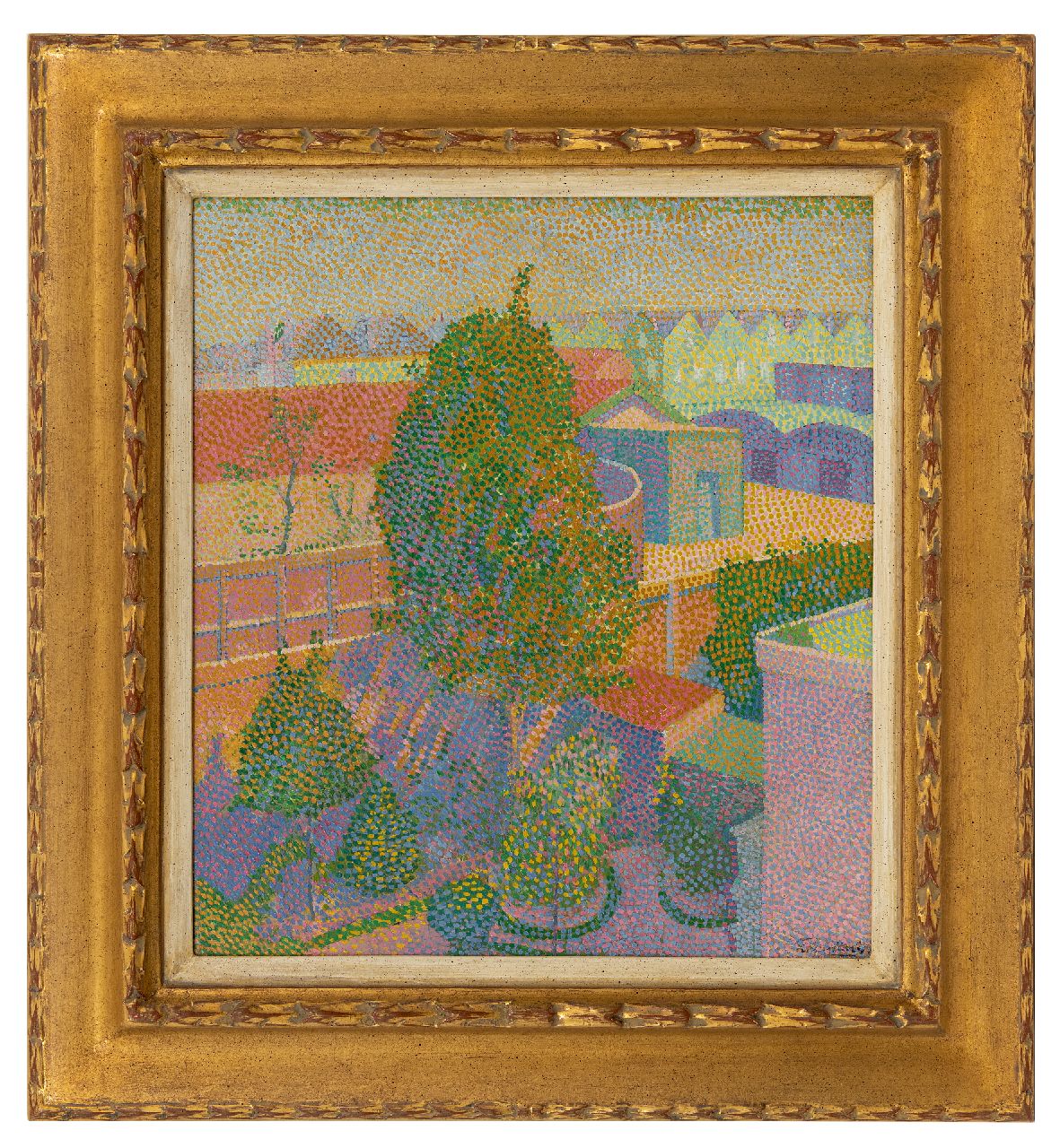 Maris F.J.J.  | Ferdinand Johannes Jacobus 'Frits' Maris | Schilderijen te koop aangeboden | Uitkijk over de stad, olieverf op doek 44,7 x 39,5 cm, gesigneerd rechtsonder