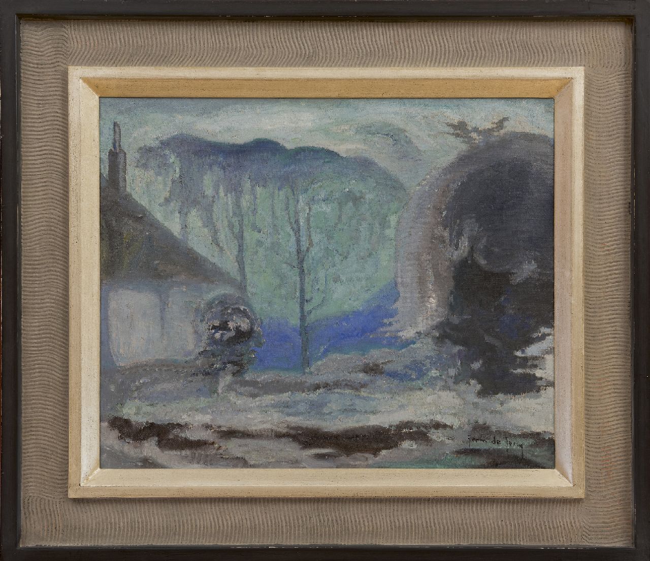 Jong G. de | Gerben 'Germ' de Jong | Schilderijen te koop aangeboden | Winterlandschap, olieverf op doek 41,2 x 50,0 cm, gesigneerd rechtsonder en te dateren ca. 1918
