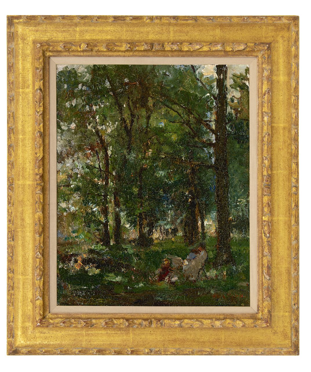 Roelofs O.W.A.  | Otto Willem Albertus 'Albert' Roelofs | Schilderijen te koop aangeboden | In het park, olieverf op paneel 39,5 x 31,8 cm, gesigneerd rechtsonder