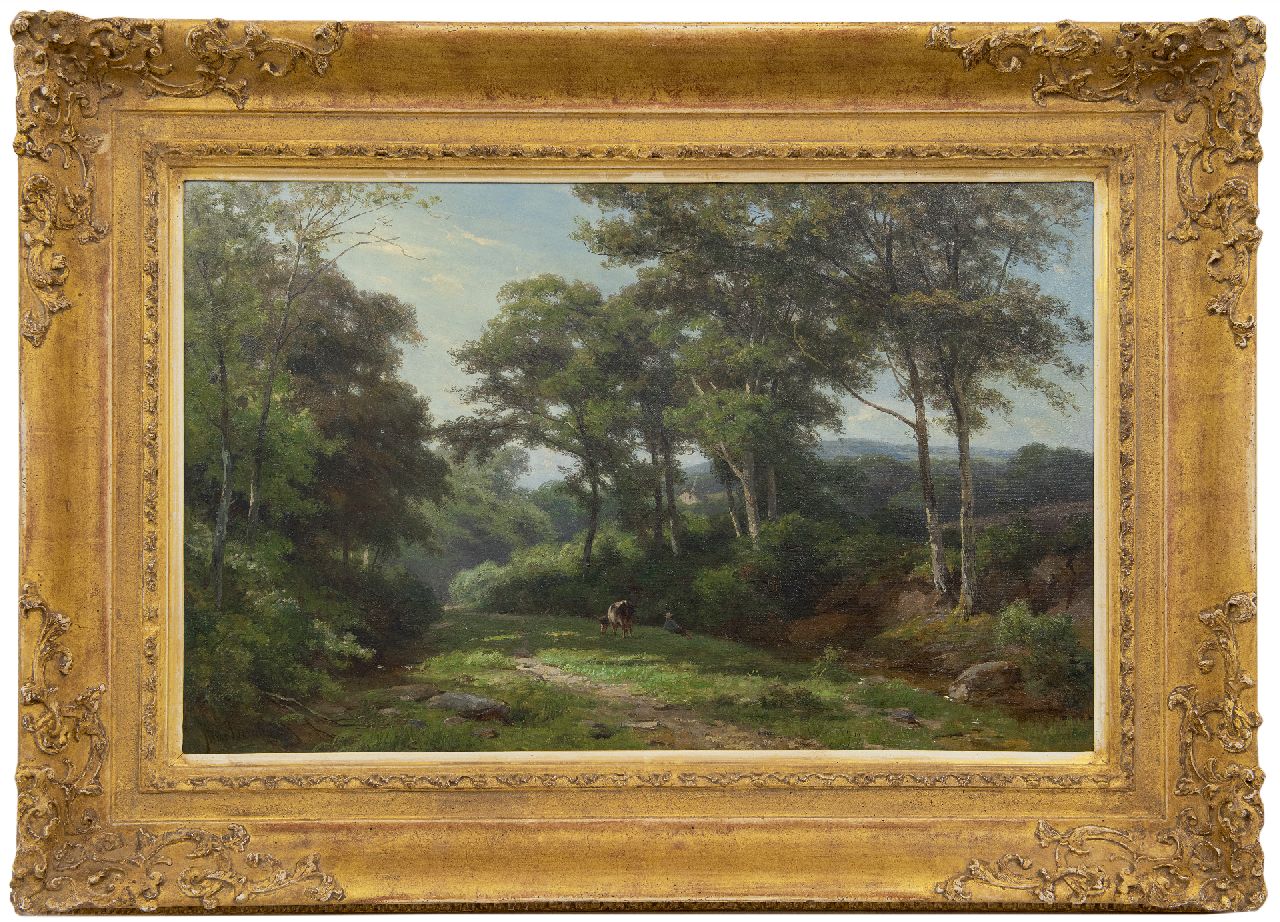 Borselen J.W. van | Jan Willem van Borselen | Schilderijen te koop aangeboden | Rustende herder, olieverf op doek 44,8 x 70,3 cm, gesigneerd linksonder