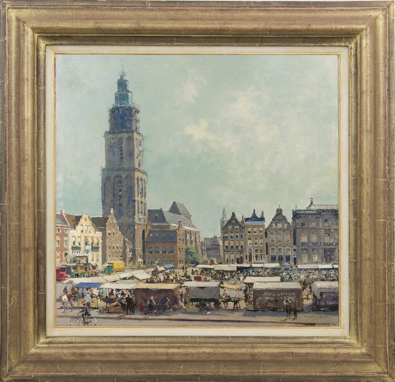 Vreedenburgh C.  | Cornelis Vreedenburgh, De Grote Markt, Groningen, olieverf op doek 51,3 x 53,2 cm, gesigneerd rechtsonder en gedateerd 1936