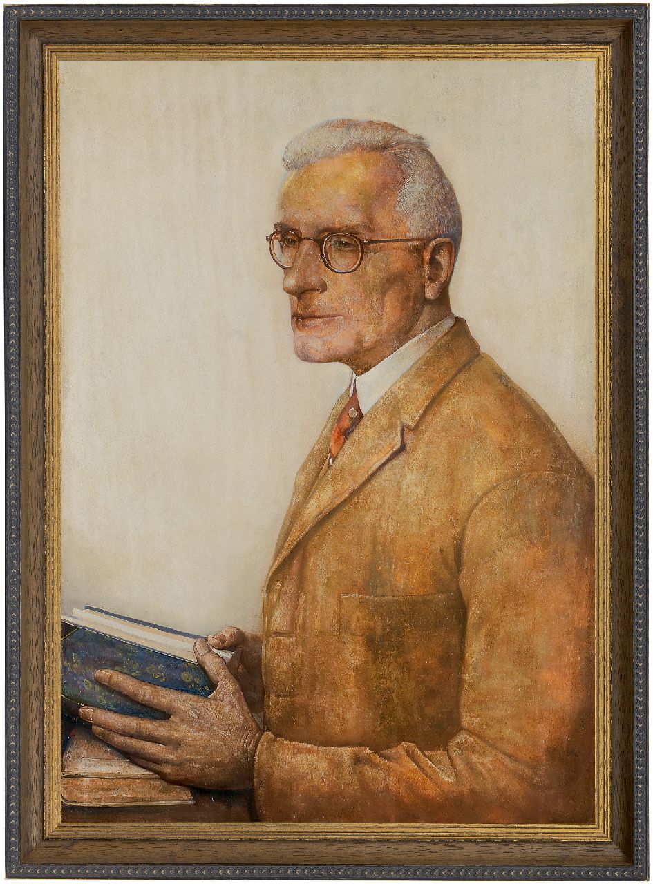 Berg W.H. van den | 'Willem' Hendrik van den Berg | Schilderijen te koop aangeboden | Mannenportret, olieverf op paneel 70,0 x 49,4 cm, gesigneerd linksonder en gedateerd 1939