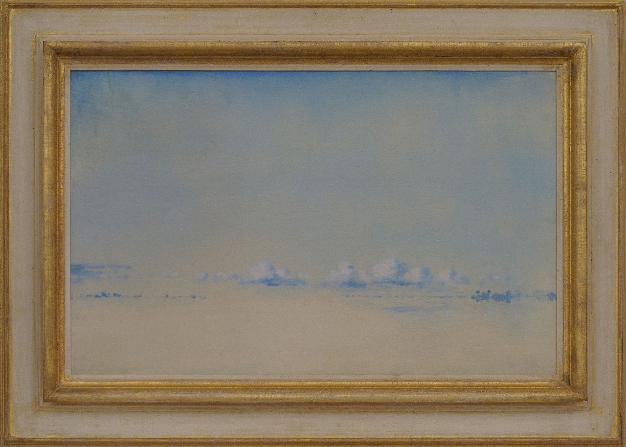 Voerman sr. J.  | Jan Voerman sr., IJssel met kanteelwolken, olieverf op paneel 45,9 x 74,9 cm