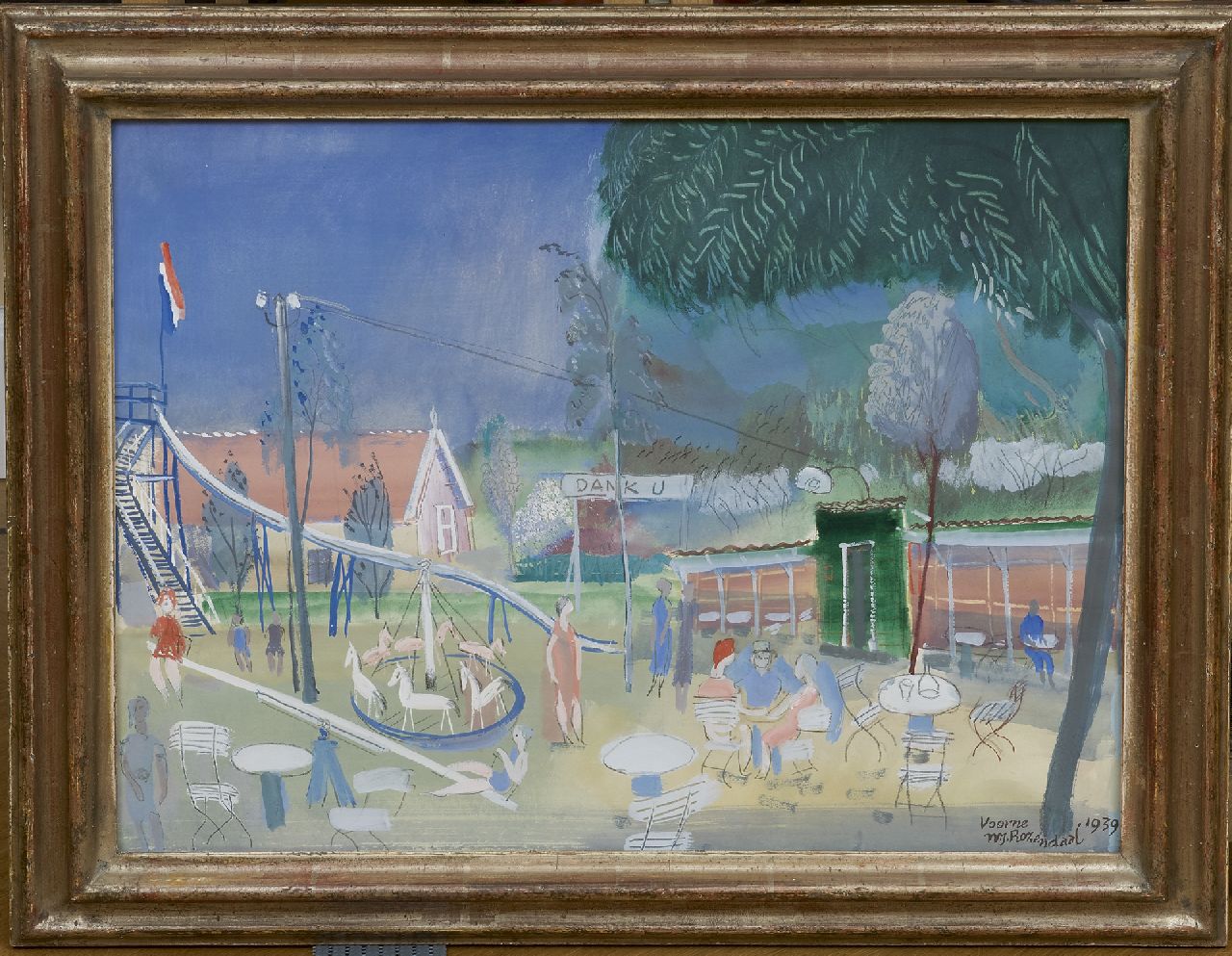 Rozendaal W.J.  | 'Willem' Jacob Rozendaal, Speeltuin op Voorne, gouache op papier 40,0 x 51,2 cm, gesigneerd rechtsonder en gedateerd 'Voorne' 1939