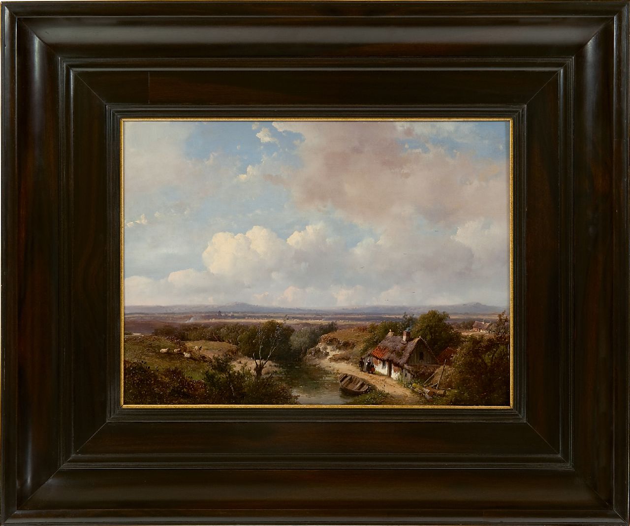 Schelfhout A.  | Andreas Schelfhout, Panoramisch zomerlandschap, olieverf op paneel 28,1 x 39,0 cm, gesigneerd linksonder en gedateerd '50