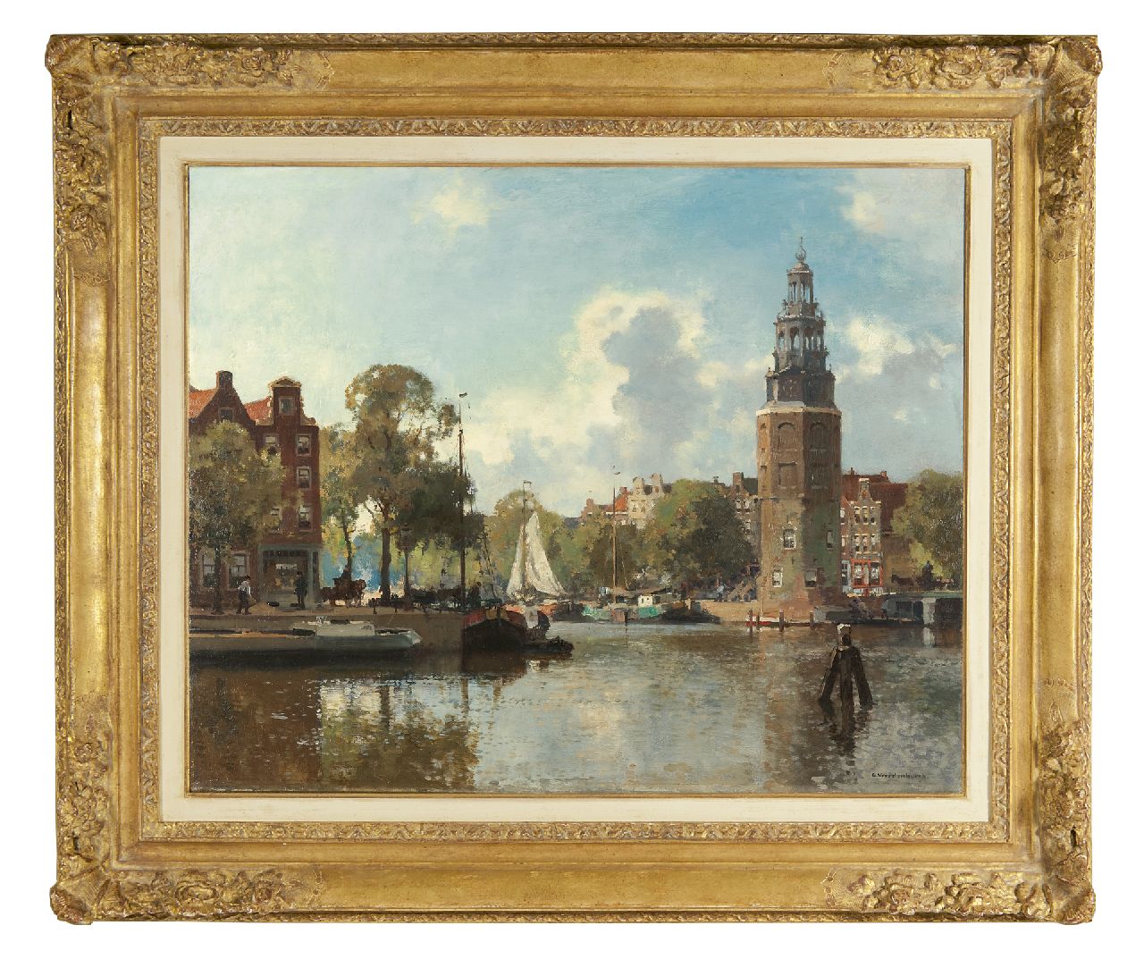 Vreedenburgh C.  | Cornelis Vreedenburgh, De Montelbaanstoren, Amsterdam, olieverf op doek 60,0 x 73,9 cm, gesigneerd rechtsonder