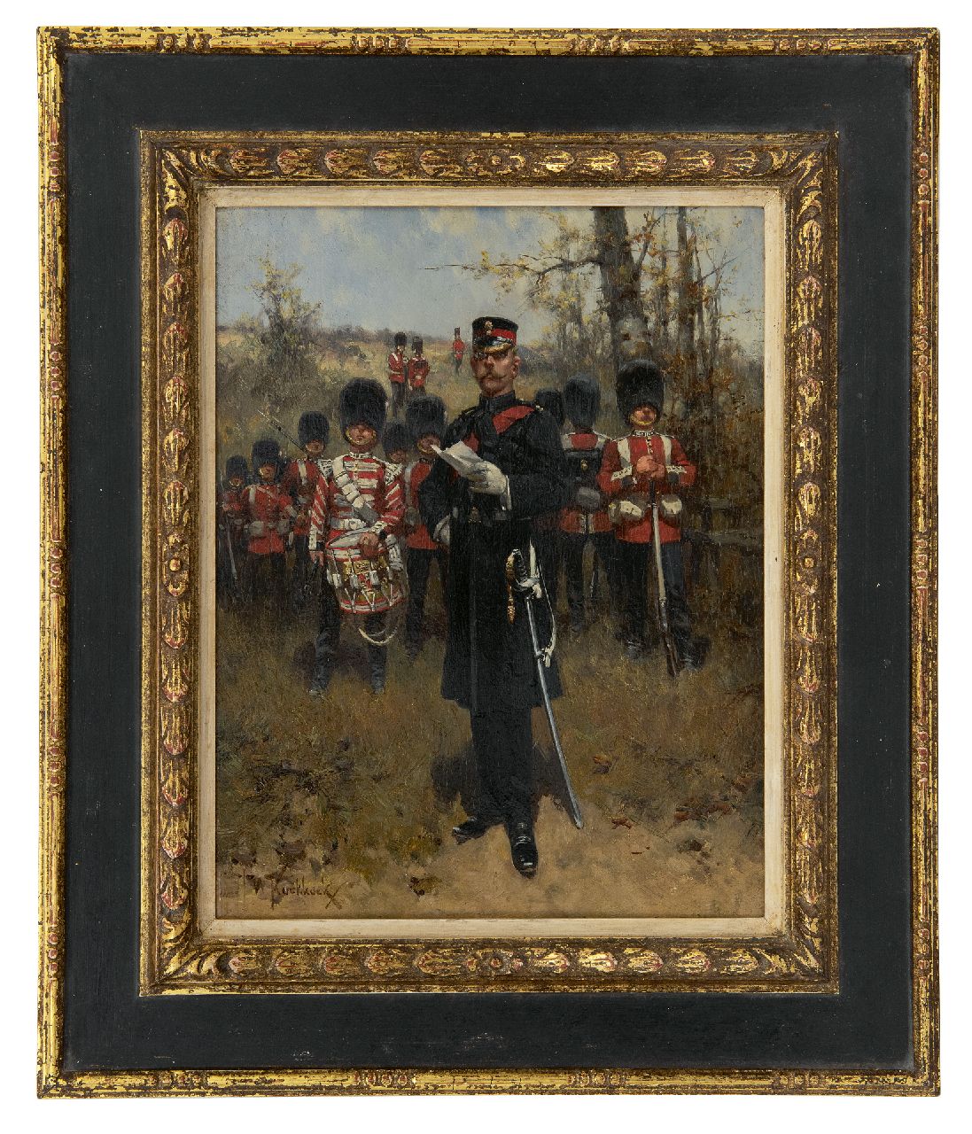 Koekkoek H.W.  | Hermanus Willem Koekkoek | Schilderijen te koop aangeboden | De Grenadier Guards van het Britse leger, olieverf op paneel 27,0 x 21,2 cm, gesigneerd linksonder en te dateren ca. 1898