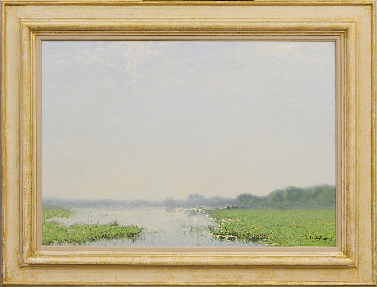 Kuijpers C.  | Cornelis Kuijpers, Polderlandschap bij ochtend, olieverf op doek 47,0 x 67,3 cm, gesigneerd rechtsonder