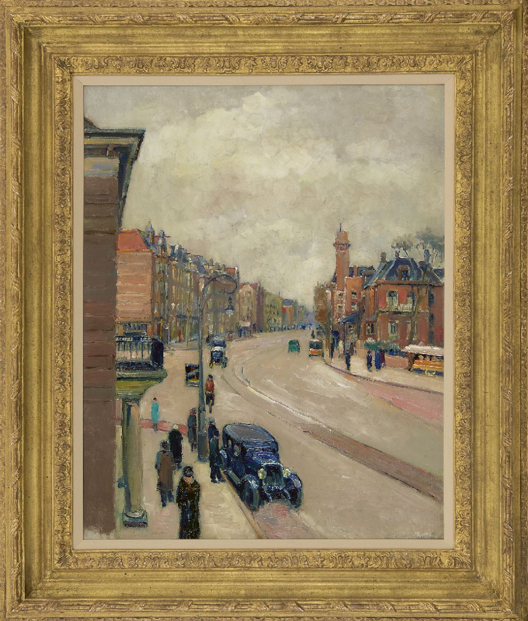 Doornik H. van | Heertje van Doornik | Schilderijen te koop aangeboden | De Linnaeusstraat in Amsterdam, gezien vanaf de Middenweg, olieverf op doek 60,3 x 48,0 cm, gesigneerd linksonder