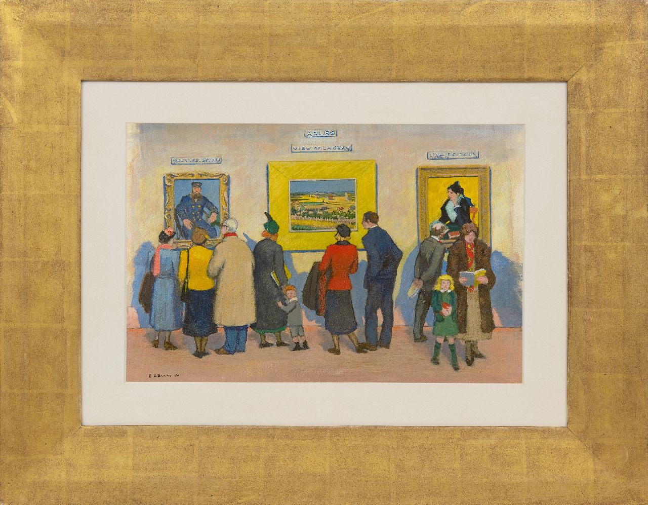 Barry E.C.  | Edith Cleaves Barry, Van Gogh in het Metropolitan Museum, 1950, gouache en olieverf op papier 30,0 x 41,3 cm, gesigneerd linksonder en gedateerd '50