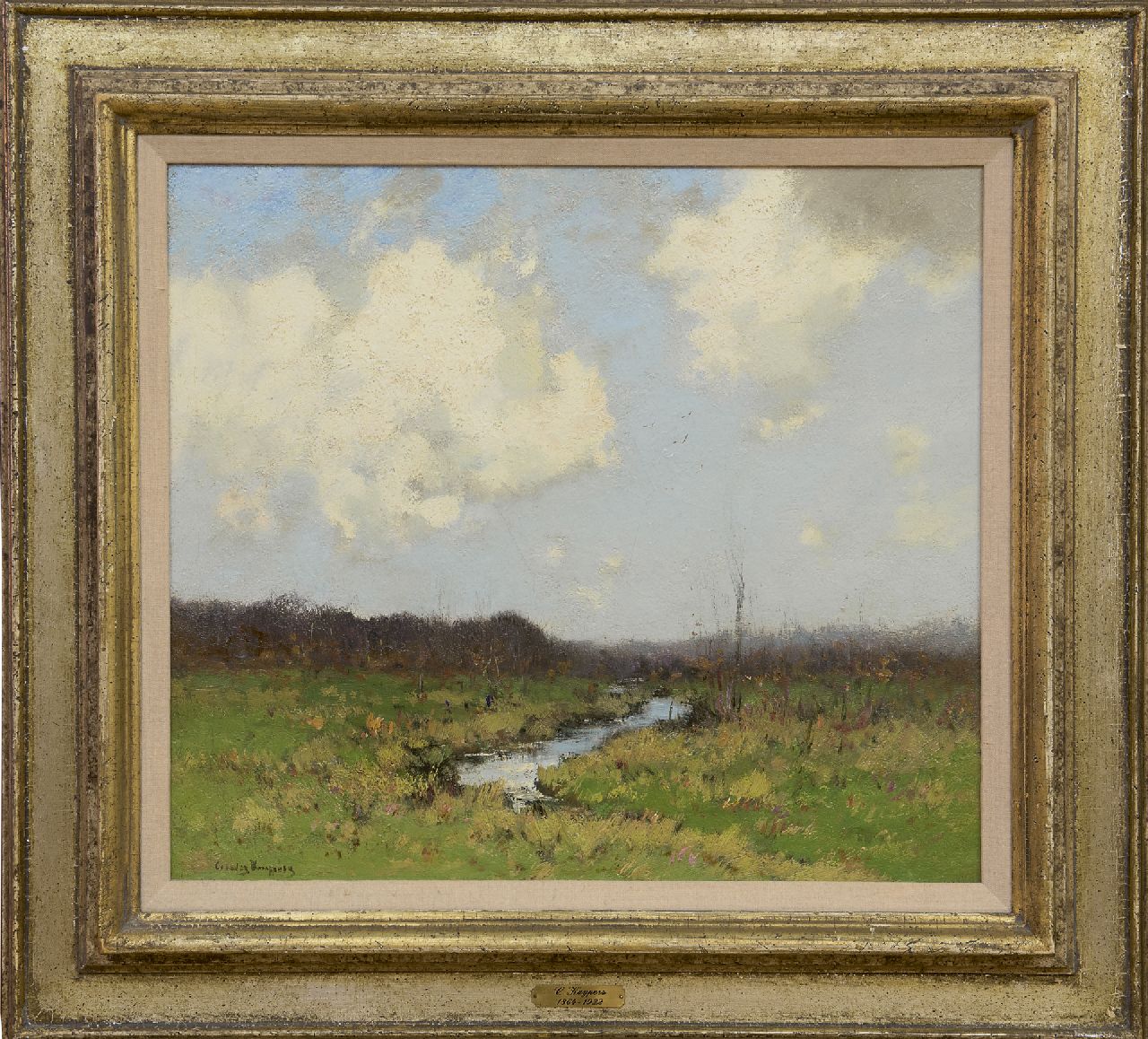Kuijpers C.  | Cornelis Kuijpers | Schilderijen te koop aangeboden | Weidelandschap, olieverf op doek 40,0 x 44,8 cm, gesigneerd linksonder