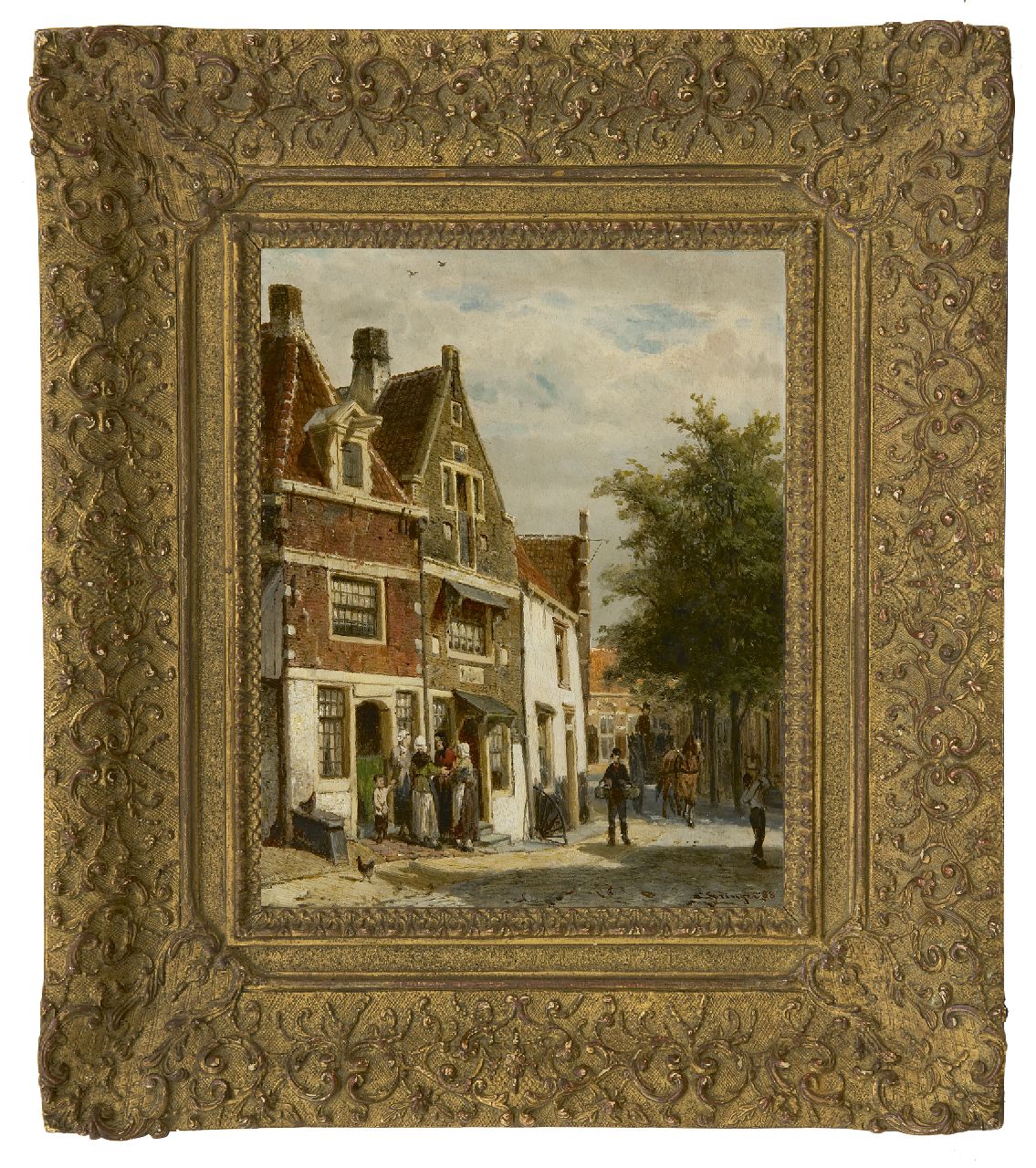 Springer C.  | Cornelis Springer, De Leliestraat in Hoorn, olieverf op paneel 25,0 x 19,8 cm, gesigneerd rechtsonder en gedateerd '88