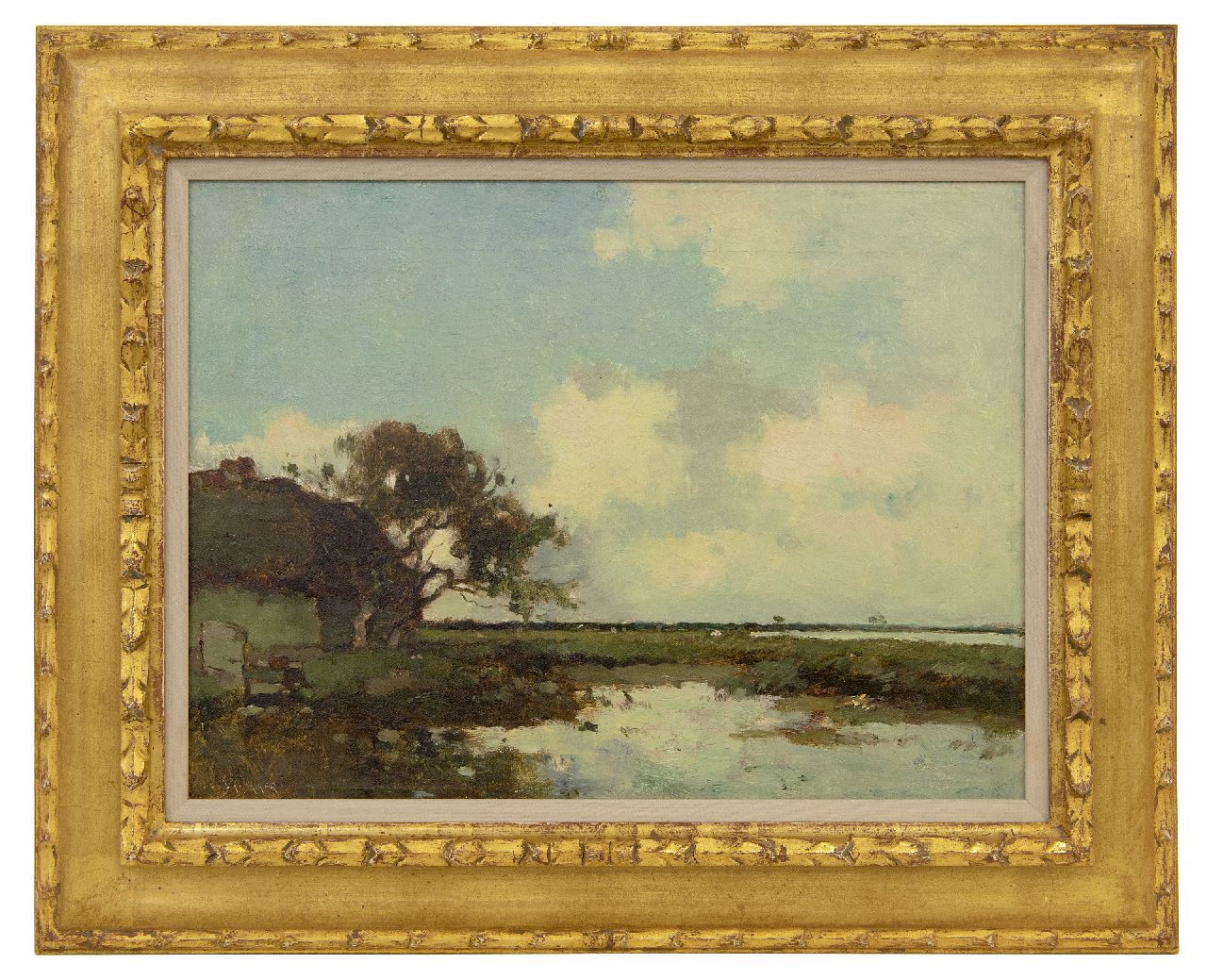 Knikker A.  | Aris Knikker | Schilderijen te koop aangeboden | Polderlandschap, olieverf op doek 32,3 x 43,3 cm, gesigneerd linksonder