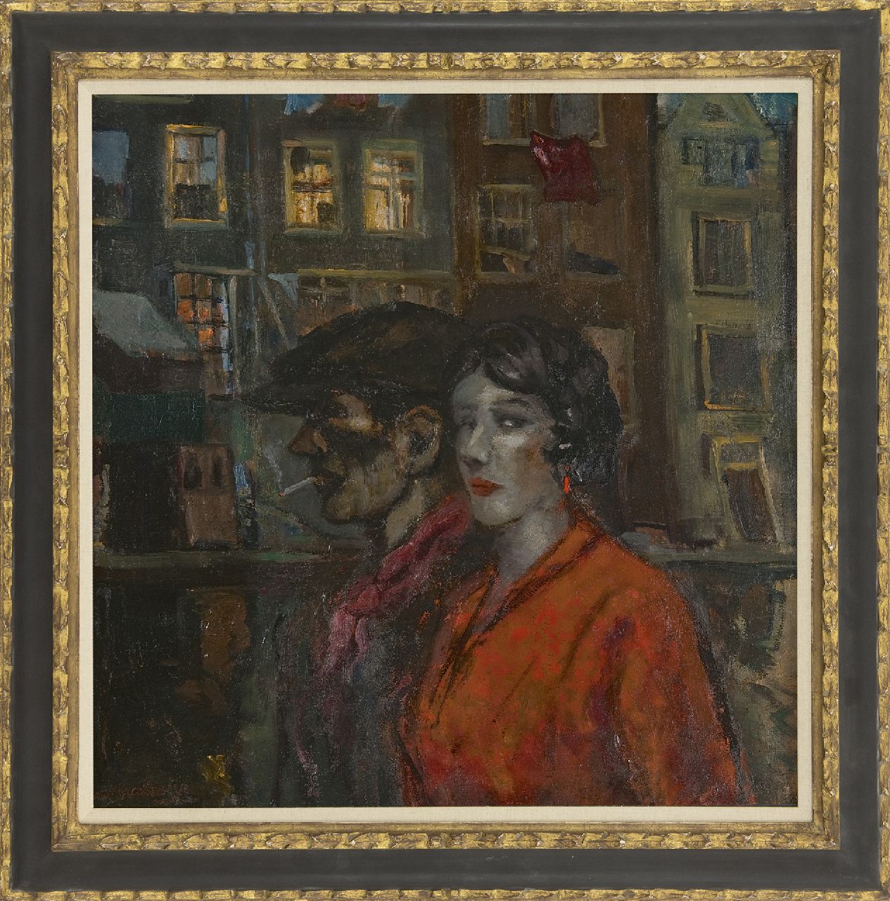 Mackenzie M.H.  | Marie Henri Mackenzie, Op de Walletjes: nachtelijk gezelschap, olieverf op board 61,8 x 61,0 cm, gesigneerd linksonder