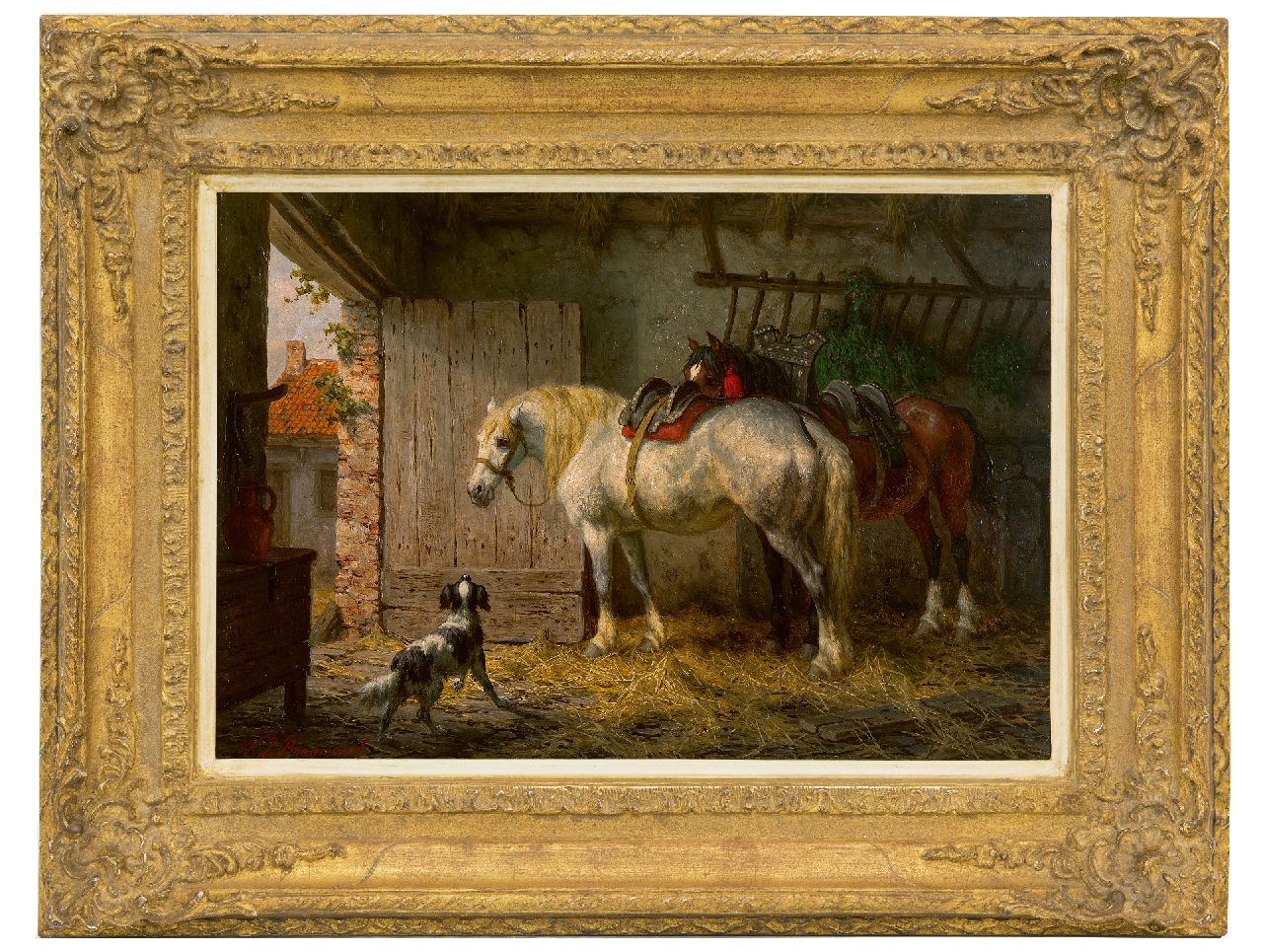 Boogaard W.J.  | Willem Johan Boogaard | Schilderijen te koop aangeboden | Klaar voor het werk, olieverf op paneel 27,5 x 40,0 cm, gesigneerd linksonder en verso gedateerd 'Anvers' 1887