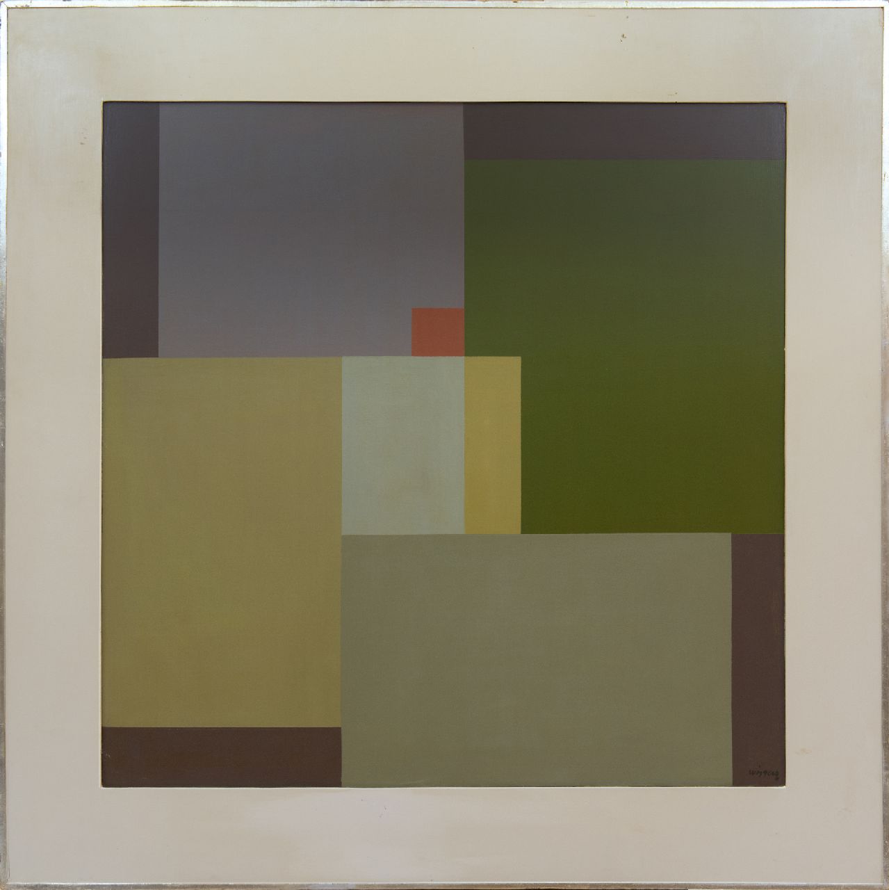 Wiggers K.H.  | 'Karel' Hendrik Wiggers | Schilderijen te koop aangeboden | Compositie II, olieverf op paneel 79,0 x 79,0 cm, gesigneerd rechtsonder en verso gedateerd '88