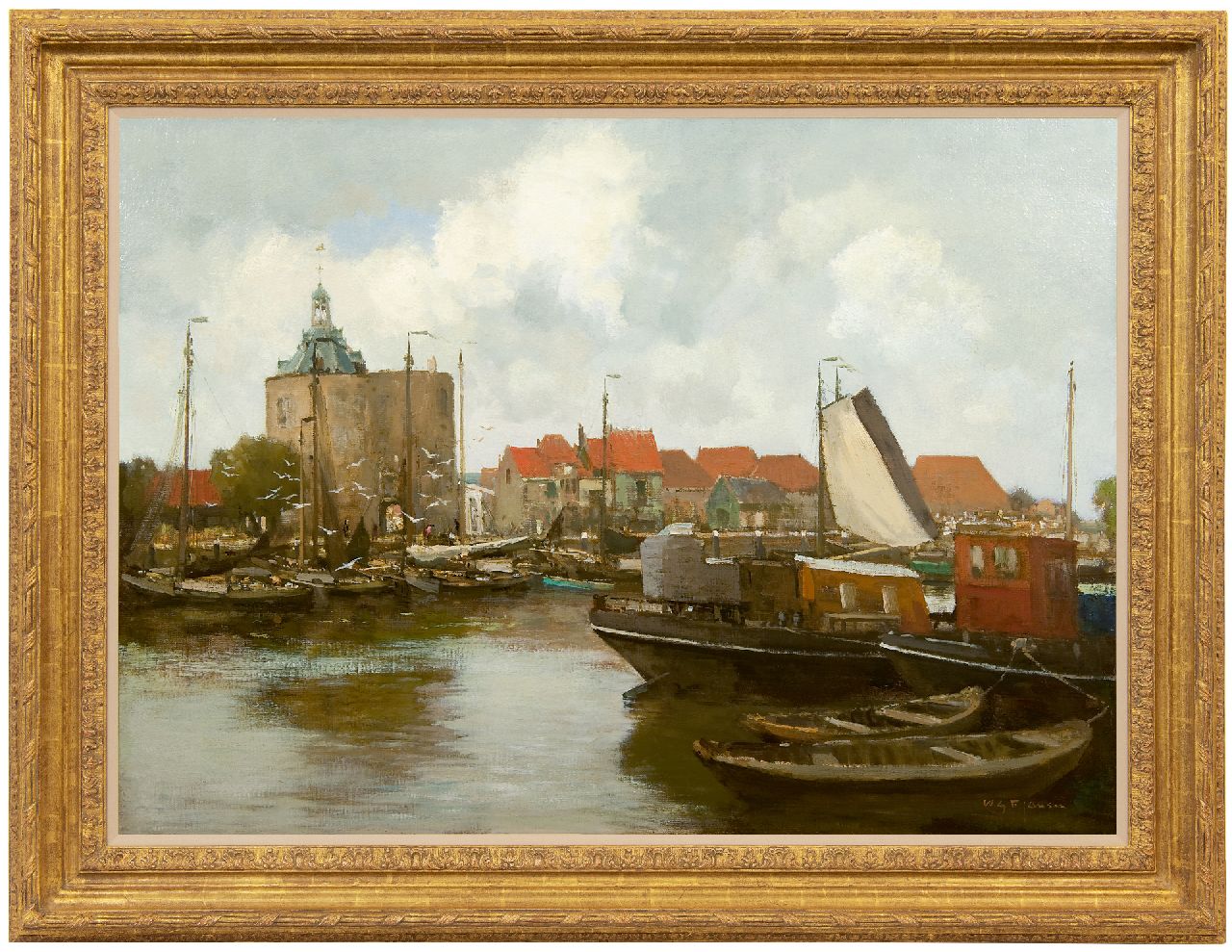 Jansen W.G.F.  | 'Willem' George Frederik Jansen | Schilderijen te koop aangeboden | De haven van Enkhuizen met de Drommedaris, olieverf op doek 71,8 x 99,3 cm, gesigneerd rechtsonder