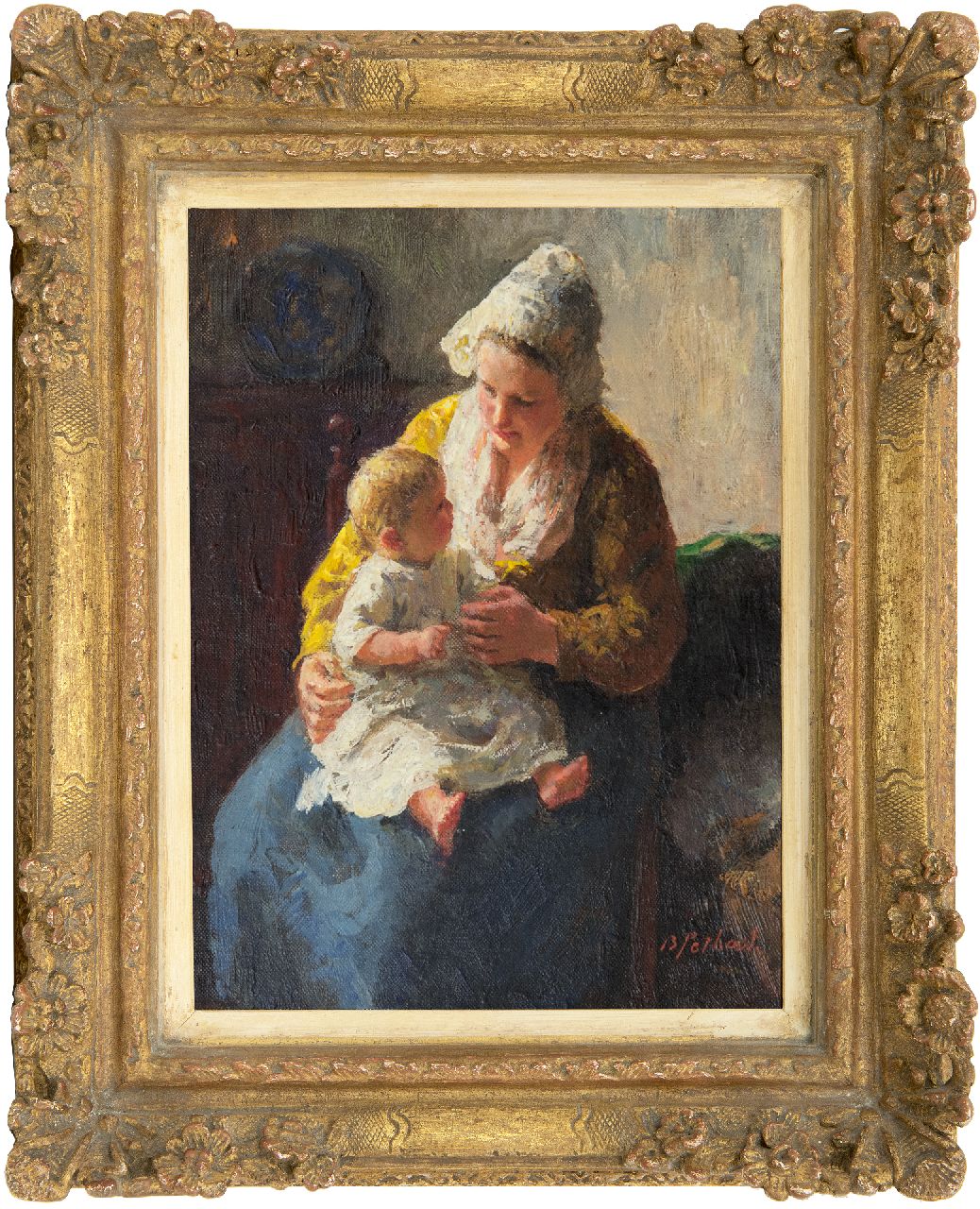Pothast B.J.C.  | 'Bernard' Jean Corneille Pothast, Moeder en kind, olieverf op doek 25,1 x 18,9 cm, gesigneerd rechtsonder