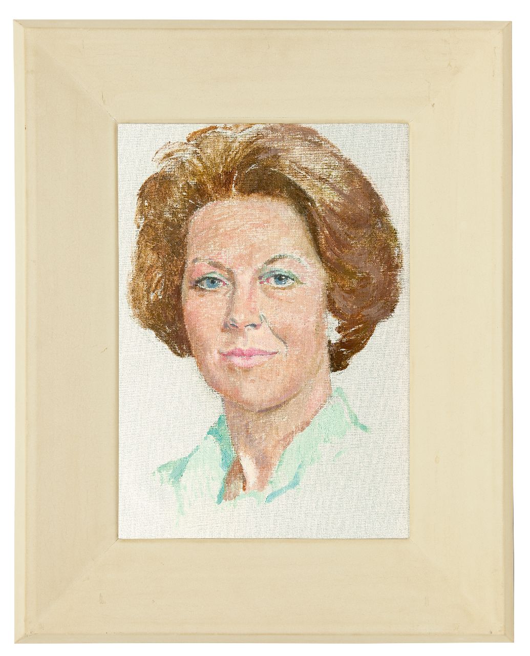 Boer H. de | Hessel de Boer | Schilderijen te koop aangeboden | Portret van koningin Beatrix, olieverf op doek 46,2 x 32,3 cm