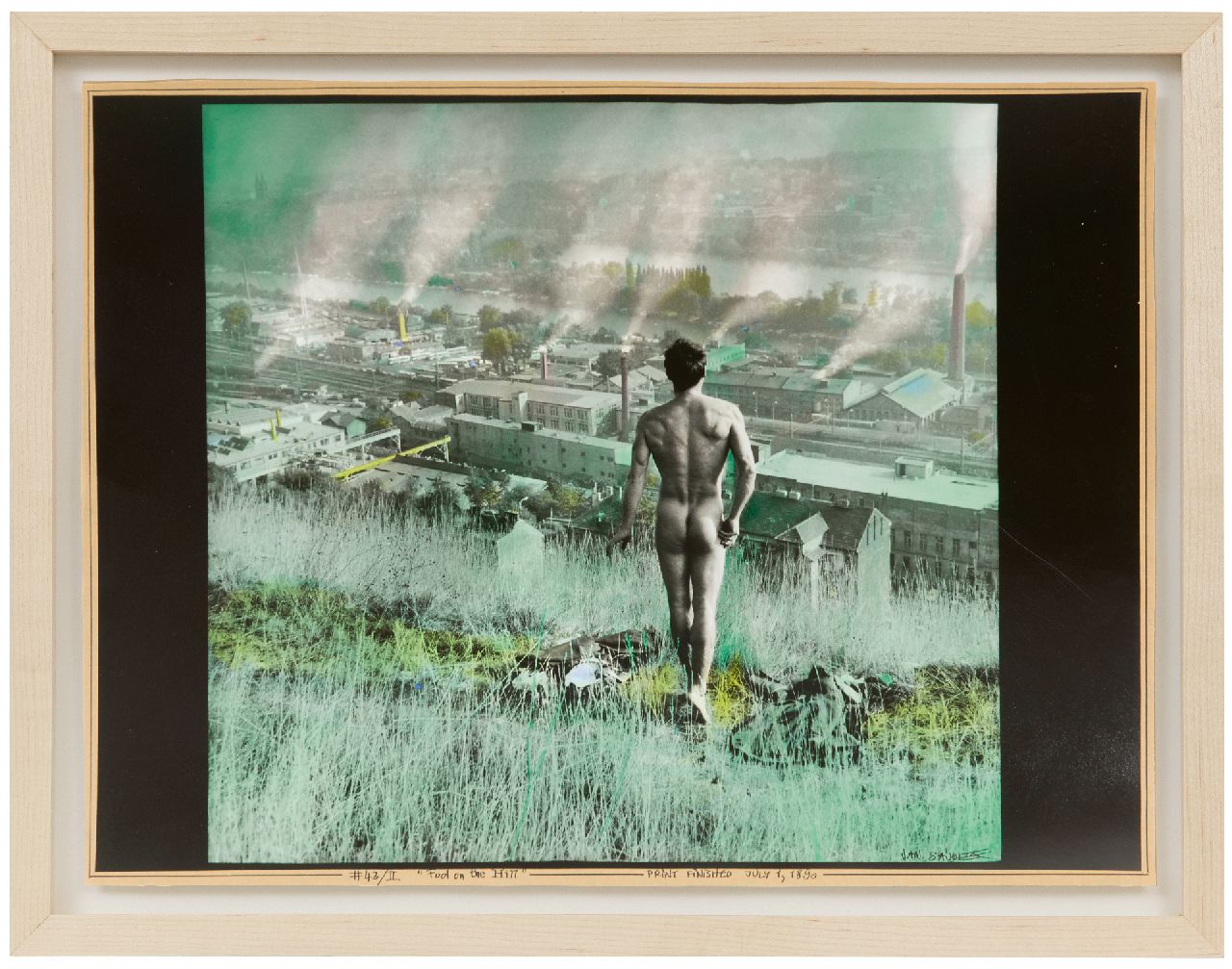Saudek J.  | Jan Saudek | Grafiek te koop aangeboden | Fool on the hill, foto, zilvergelatinedruk, handgekleurd 29,6 x 39,8 cm, gesigneerd rechtsonder en te dateren 1984