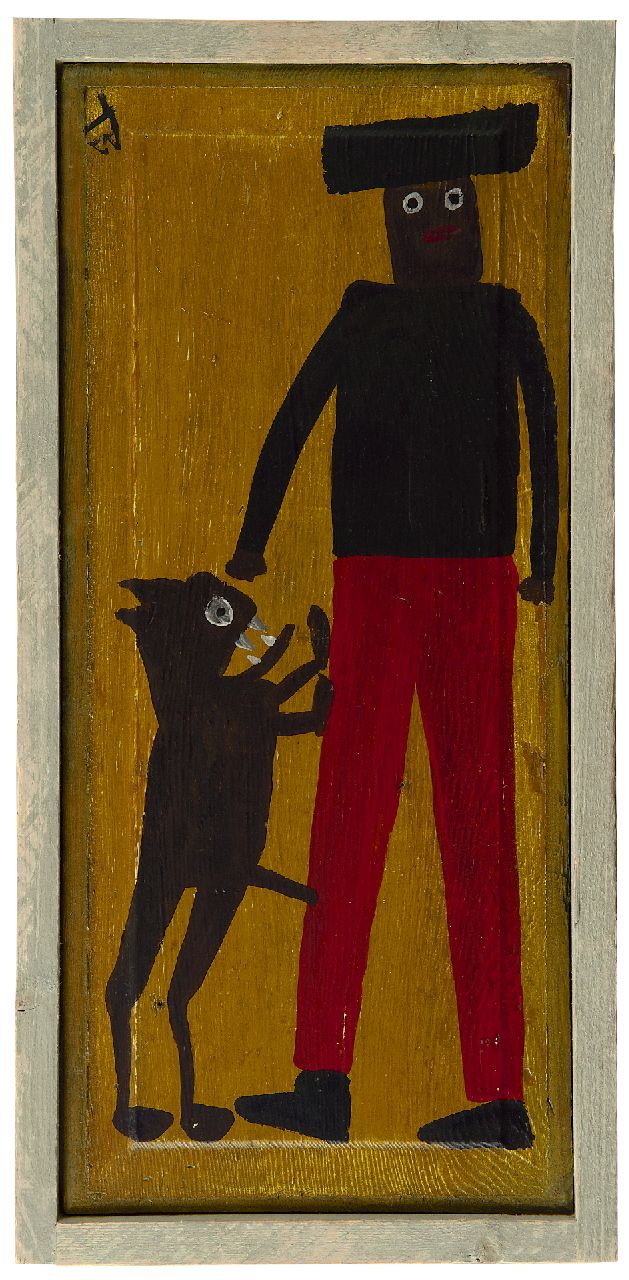 Brown T.  | Timothy 'Tim' Brown, Horny dog, olieverf op paneel 60,5 x 26,5 cm, gesigneerd linksboven en verso met brandmerk