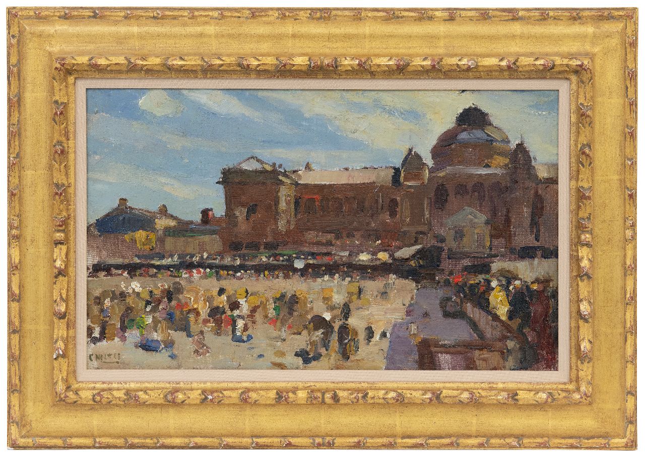 Noltee B.C.  | Bernardus Cornelis 'Cor' Noltee, Gezicht op het Kurhaus, Scheveningen, olieverf op doek op board 28,4 x 47,9 cm, gesigneerd linksonder